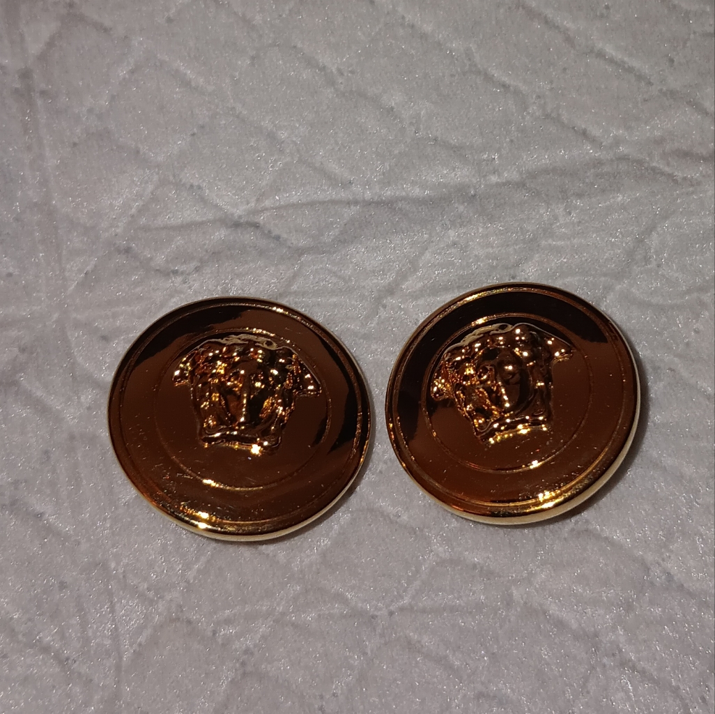Versace Medusa Gold Tone Clip Earrings 250$
